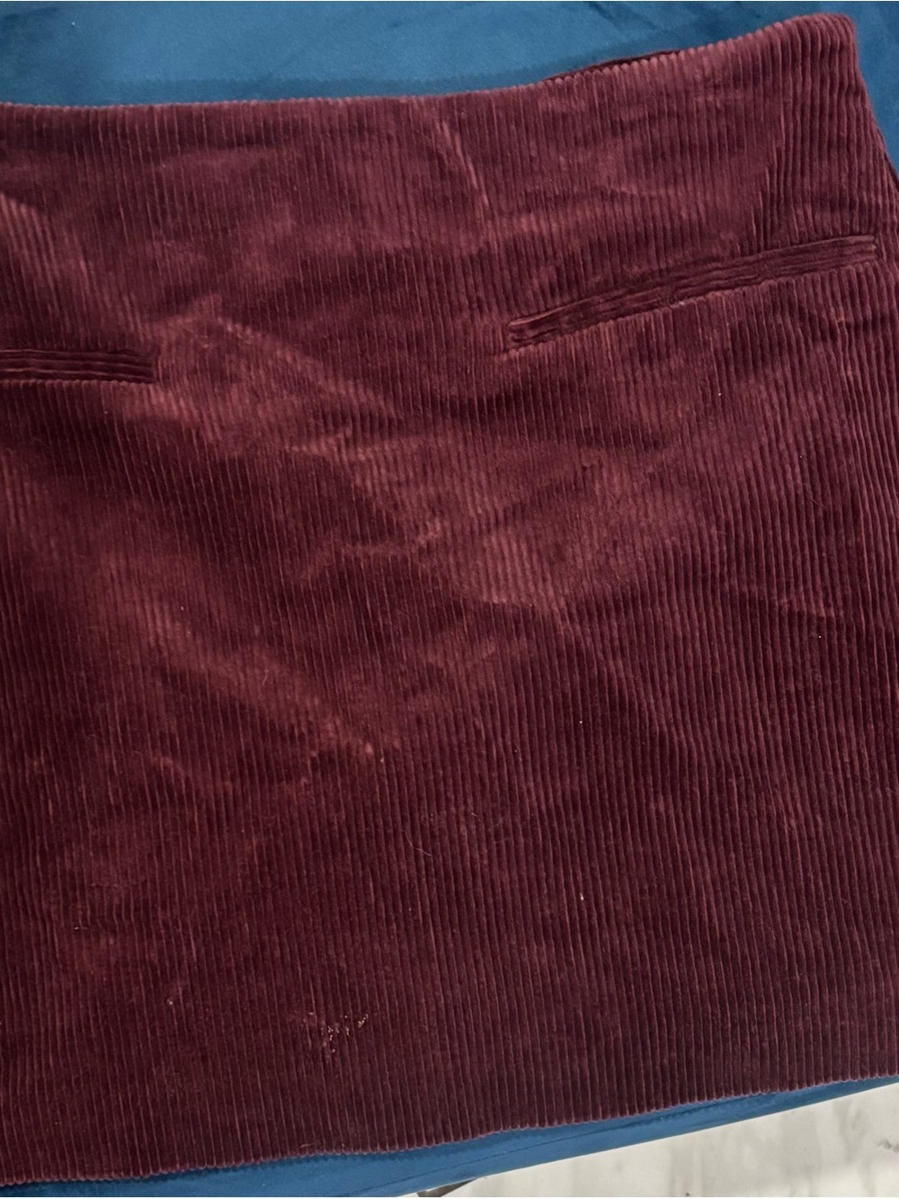Zara Burgundy Corduroy Mini Skirt